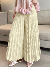 HEYFANCYSTYLE Women's Pleated Elegant Chiffon Wide-Leg Trousers